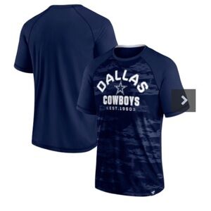 NEW - Men's Dallas Cowboys Fanatics Branded Navy Hail Mary Raglan T-Shirt